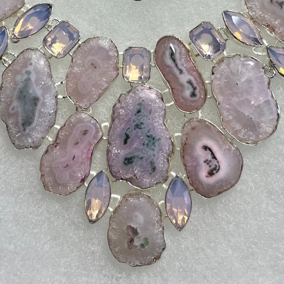 Solar Quartz & Opalite Necklace Handmade Crystal Gemstone 925 Silver Large New! - Picture 14 of 15